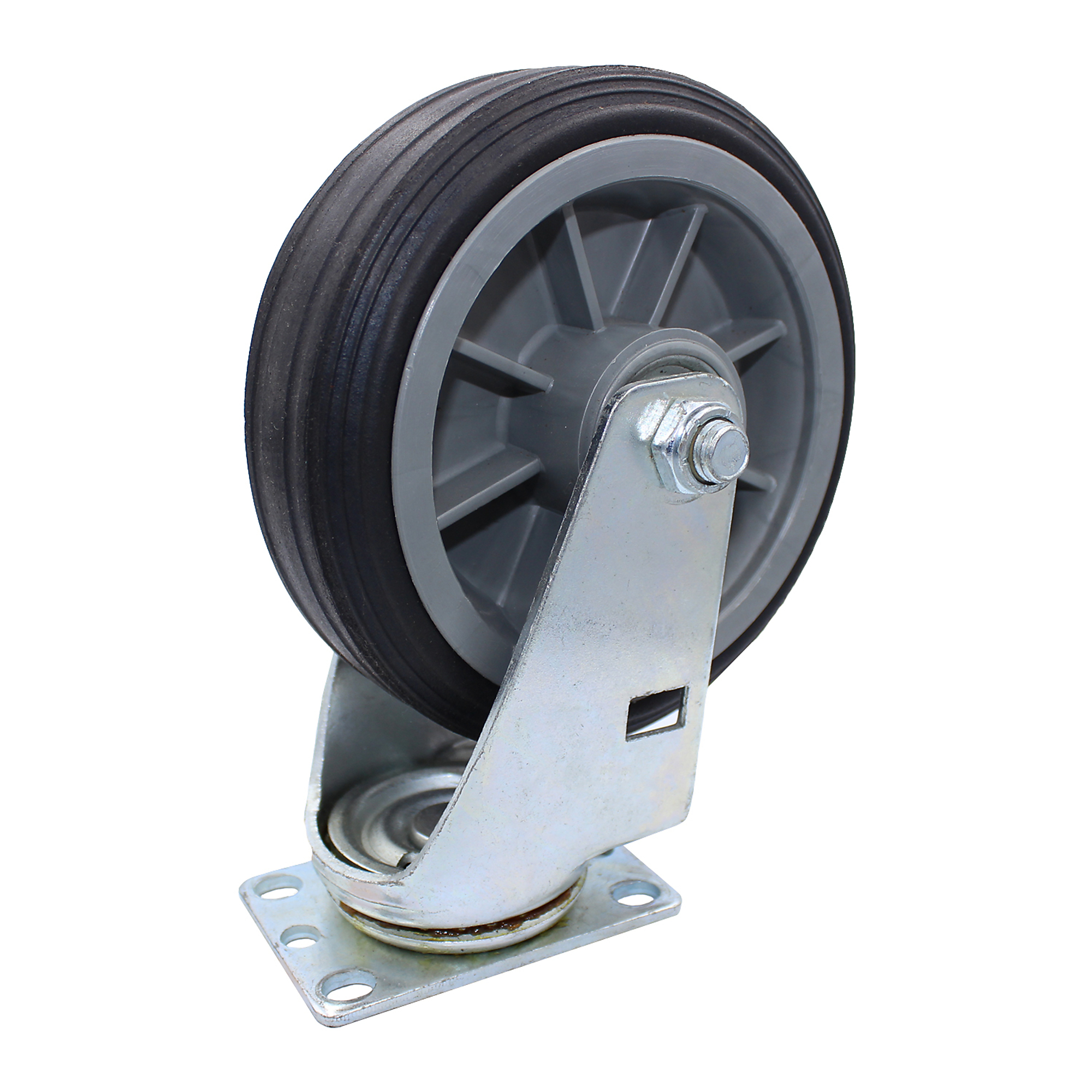 Snap-Loc All-Terrain Solid Rubber Swivel Caster - 6in. Wheel, 375-Lb. Capacity, Model# SLAC6ATS
